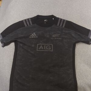 Adidas All Blacks Black Jersey with Silver Accents